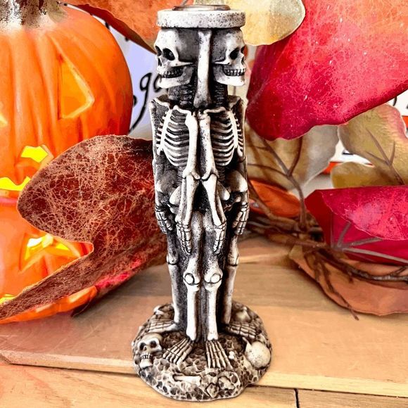 Veronese Collection Accents New In Box Resin Skeleton Candle Stick
